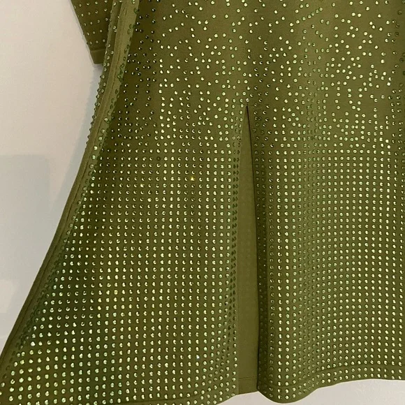 NWT House of Harlow 1960 Green. Two Piece Set. Green Rhinestones all over.Sz S - Picture 5 of 13